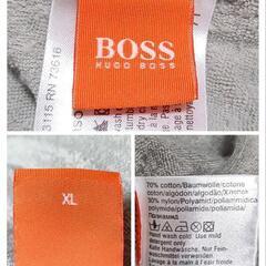 ヒューゴボス バケットハット ワンポイントロゴ 白色 綿 ナイロン XL メンズの画像