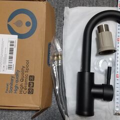 【未使用品！】グースネック混合水栓　蛇口　マットブラック　