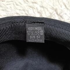 ボーラーハット 猫耳 帽子 ブラック ウール レディースの画像