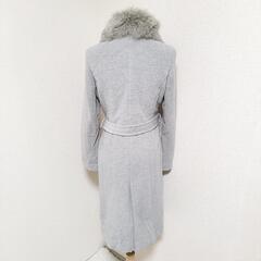 ファイルステージ 美品 高級アンゴラ混ロングコート フォックスファー グレー 35 S レディースの画像