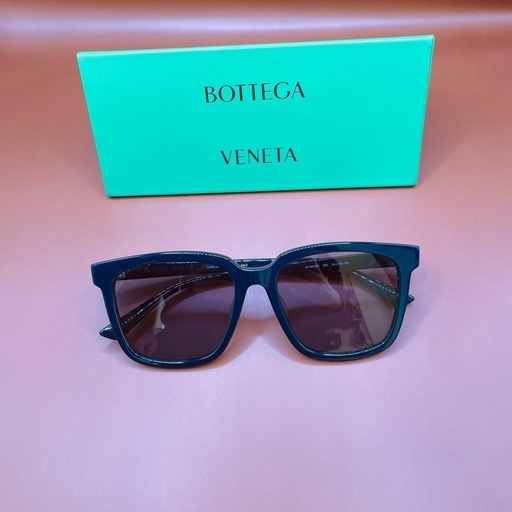ボッテガヴェネタ サングラス 54サイズ グレー ブルー アジアンフィット BV1021SK 004 ウェリントン （ネイビー）