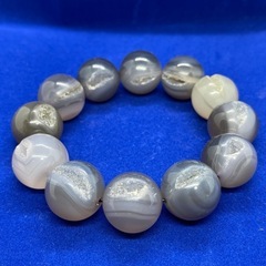 大玉20mm メノウ笑口•ジオードブレスレットの画像