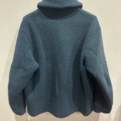 UNIQLO ボアフリースステンカラーコート ブルーの画像