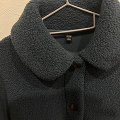 UNIQLO ボアフリースステンカラーコート ブルーの画像