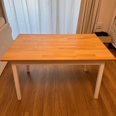 美品！木目ダイニングテーブル　ホワイト