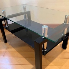 【美品】ガラステーブル　ローテーブル