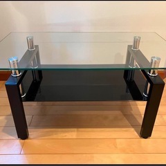 【美品】ガラステーブル　ローテーブルの画像