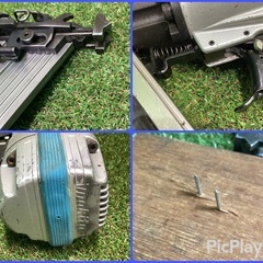 常圧　仕上げ　釘打機　AF631 エアーコンプレッサーで釘打ち確認出来ていますの画像