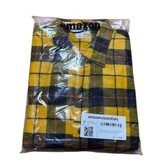 amazon essentials イエローチェックシャツの画像