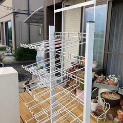 昭和レトロ　ワイヤーワゴン7段　スチール　ガーデニング　の画像
