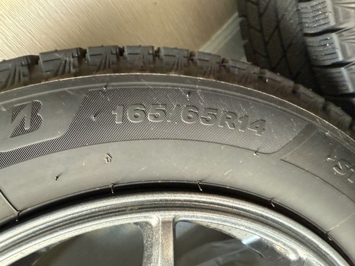 バリ溝 22年製 ブリヂストン ブリザック VRX3  165/65R14 タイヤ＆ホイール4本セット  ルーミー