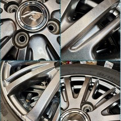 ③155/65R13 中古冬用タイヤ4本と中古ホイール4本の画像