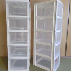 アイリスオーヤマ、収納ケース、白色（引き出しは半透明）