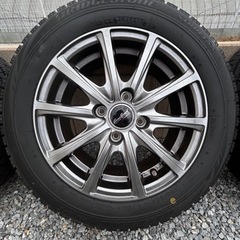 車庫保管　未使用同様　スタッドレスタイヤ　ホイール付き　パッソ　ルーミーの画像