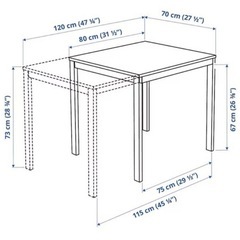 IKEA (イケア)VANGSTA ヴァングスタ 伸長式テーブルの画像