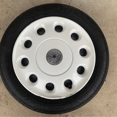 格安‼️155/65R14 サマータイヤ　鉄チンホイール　ホイールキャップ付　　の画像