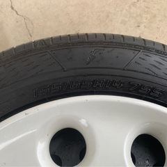 格安‼️155/65R14 サマータイヤ　鉄チンホイール　ホイールキャップ付　　の画像