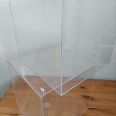 ディスプレイ アクリルケース スクエア 透明 大型 2個セットの画像