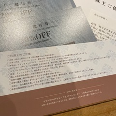 サマンサタバサ20%OFF株主優待券の画像