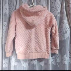 ジップパーカ ピンクリボン フード付き【120センチ】の画像