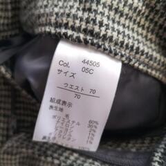 ニット　膝丈パンツ　ウール混　千鳥格子柄　W70 裏地ありの画像