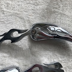 ファイアパターン バイク ミラー ブルーレンズ 10mm  の画像