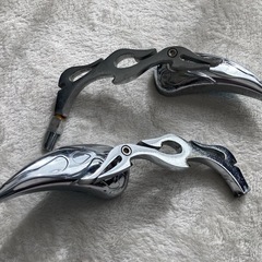 ファイアパターン バイク ミラー ブルーレンズ 10mm  の画像