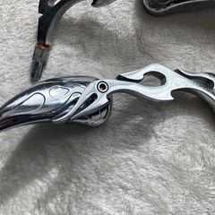 ファイアパターン バイク ミラー ブルーレンズ 10mm  の画像