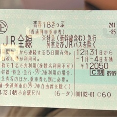 18きっぷ　1/4まで