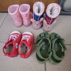 14cm 子供用 シューズ 4足セット コンバース うさぎの画像