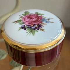 緑樹庵　清水　陶器　金平糖の容器 花柄陶器小物入れ 蓋付き　8....