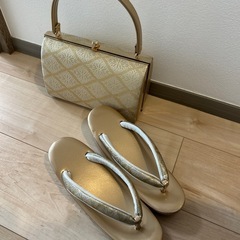 (菊菱)和装バッグ&草履セット　極美品