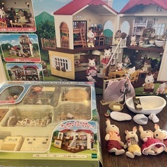 シルバニア　人形＋赤い屋根の大きなお家＋おすすめ家具セット＋お風...