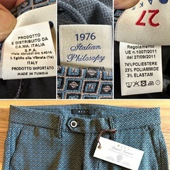 レディースパンツ イタリア 新品 ウエスト72cmヒップ88cm股下69cmの画像