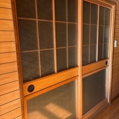 【7/12 9時受け取り限定価格】扉　レトロ　ガラス　2枚の画像