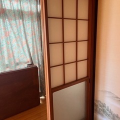 障子　扉　4枚　レトロ　ガラス　障子