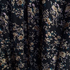 3XL 花柄ワンピース 黒の画像