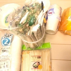 紙コップ　紙皿　割り箸　使い捨て容器セット　紙皿　竹串　たこ焼きパーティー　ホームパーティの画像