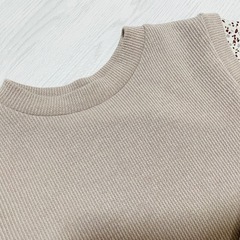 ベージュ  フラワープリント ロングワンピースの画像