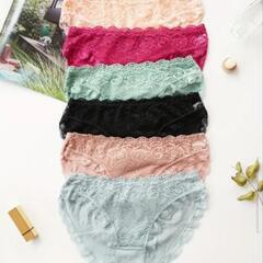 新品☆6枚🉐女性用エレガントレースブリーフ6枚セット - 通気性...