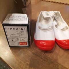 新品　ベル上履き　赤ライン　21.0の画像