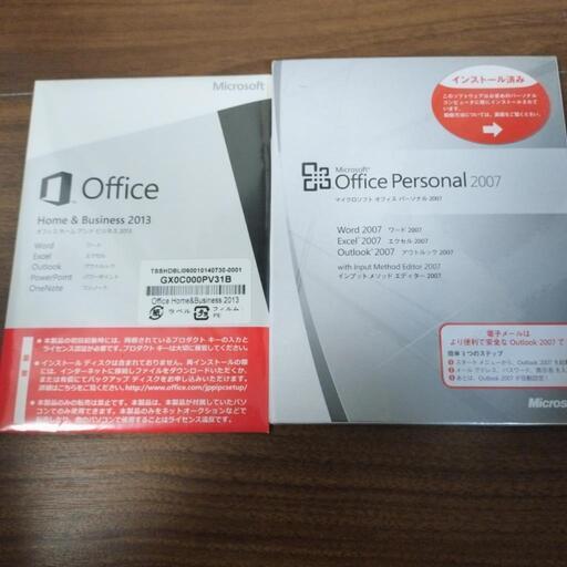 パソコンソフト OfficePersonal 2007 \u0026 Office Home\u0026Business2013