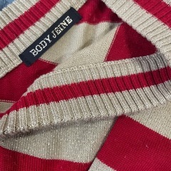 MサイズＶネックボーダーセーターの画像