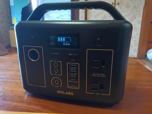 GOLABS I200 ポータブル電源◆災害対策やアウトドアに最適！付属品付き◆一部機能不良あり