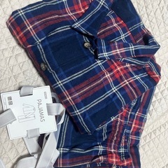 ユニクロ　パジャマ　 XL チェック柄　ネイビー　女性用