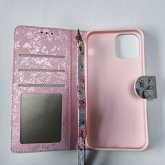 【新品】iPhone12/12 Pro 花柄手帳型ケースの画像