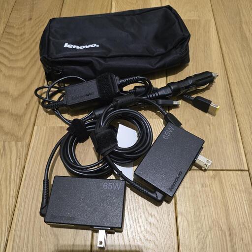 Lenovo ノートパソコン　ACアダプター2個　車のDCアダプター1個