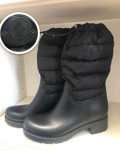 モンクレール　MONCLER ダウンブーツ　レインブーツ　35 デカロゴワッペン