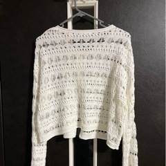【GU】レース編み ホワイトカーディガンの画像