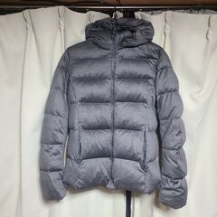 UNIQLO レディース トレッチダウン グレー Mサイズ フー...